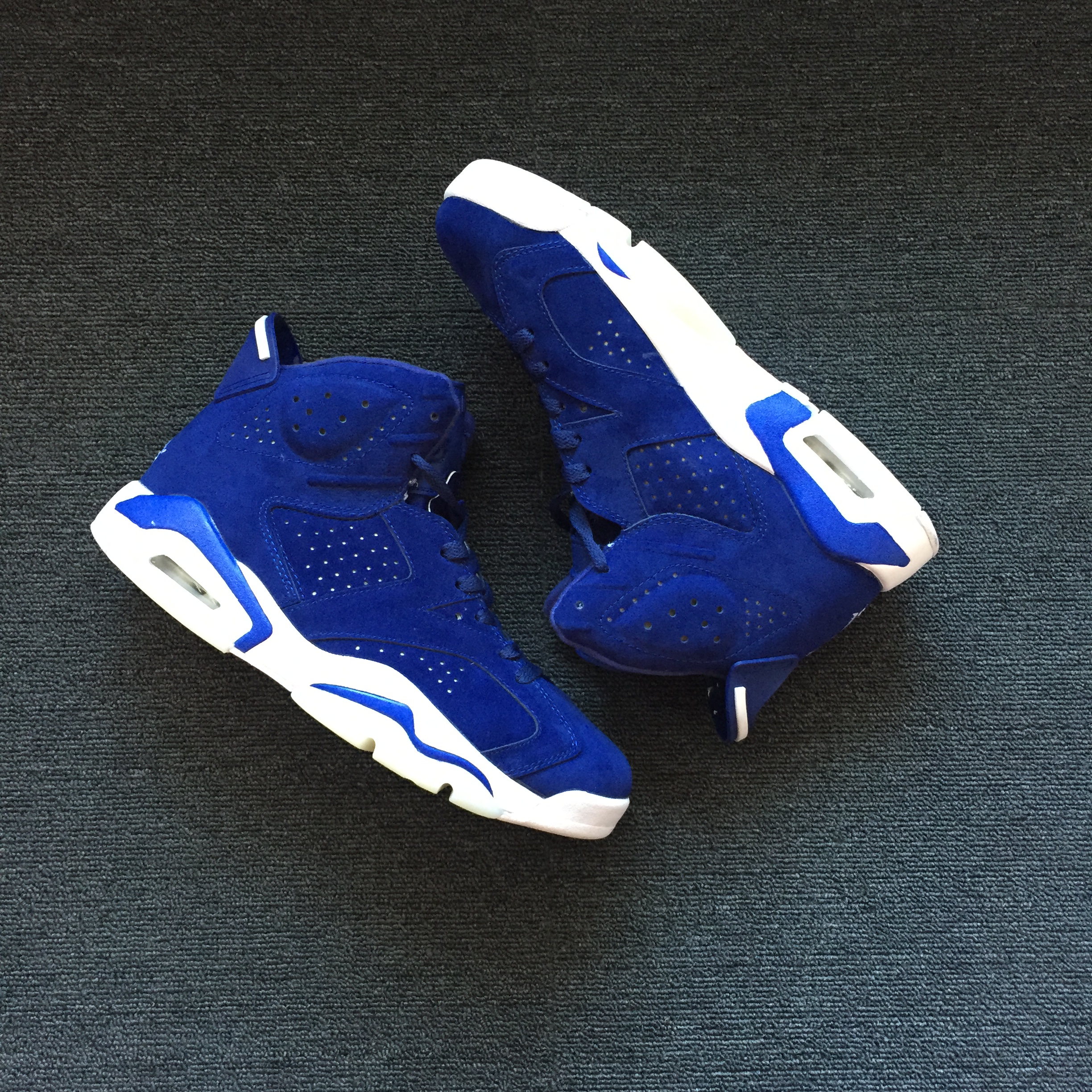 2018 Jordan 6 Deer Skin Blue White Shoes - Click Image to Close